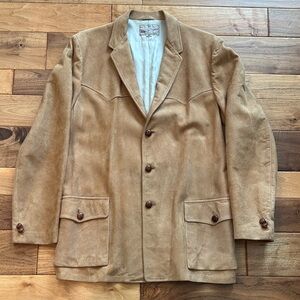 Vtg Post WW2 Marshall Field & Co suede leather western sport coat